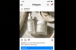 Instagram ad — Glow Lab skincare